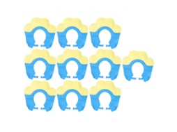 Gorro Para Baño De Bebé Ajustável 10pcs Gorro Impermeável Protetor Para Lavar O Cabelo Crianças (amareloazul)