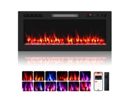 Lareira elétrica Wi-Fi 42'' com controle remoto NORTHIX