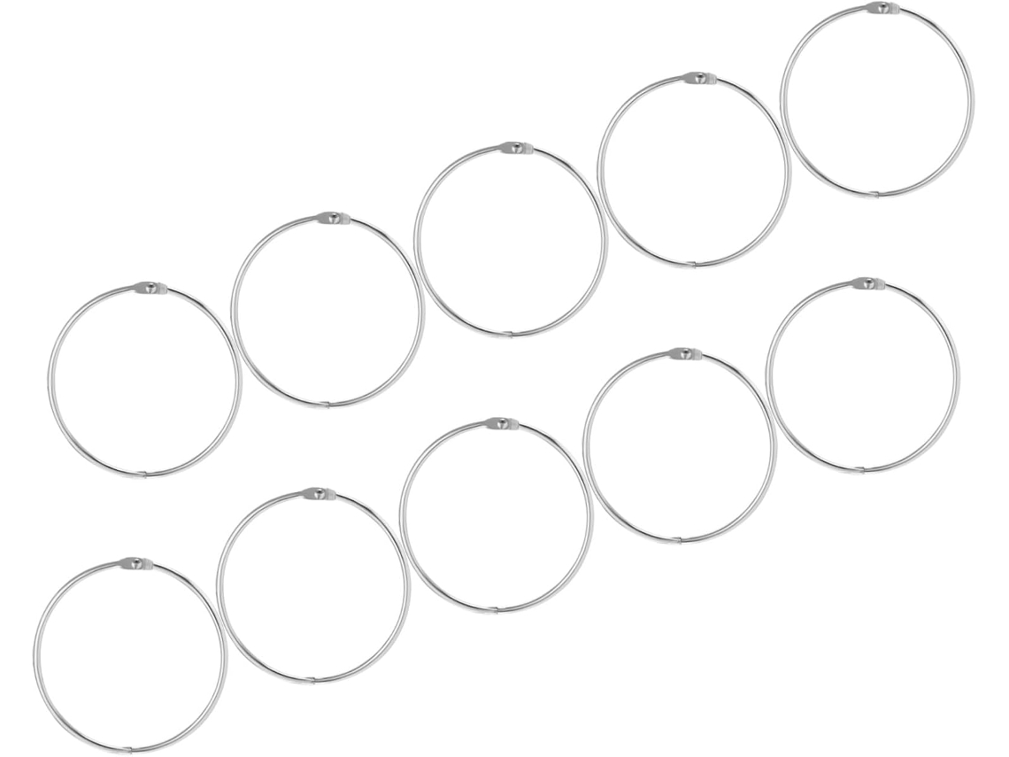 Lalafina Conjunto De 10 Anéis Metálicos Pasta Argolas Design Durável E Resistente Organização Documentos