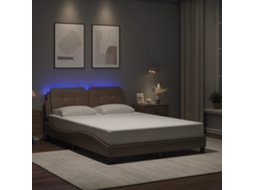 Vidaxl Estrutura De Cama Com Led Sem Colchão Zadar 140x200cm Cappuccino