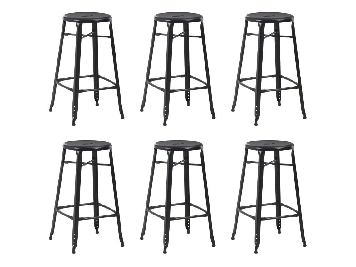 Bar Stool, Bar Stools Vidaxl Preto Metal (n/a)