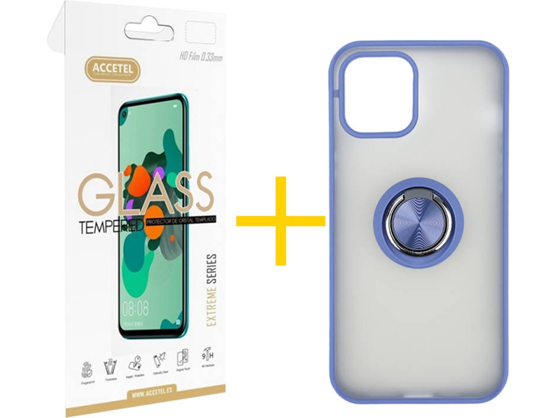 Kit Capa + Película iPhone 11 Pro Skyhe Gel Bumper Azul