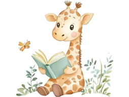 Adesivos de parede com girafas de desenho animado para decoração de quarto infantil (2 conjuntos)
