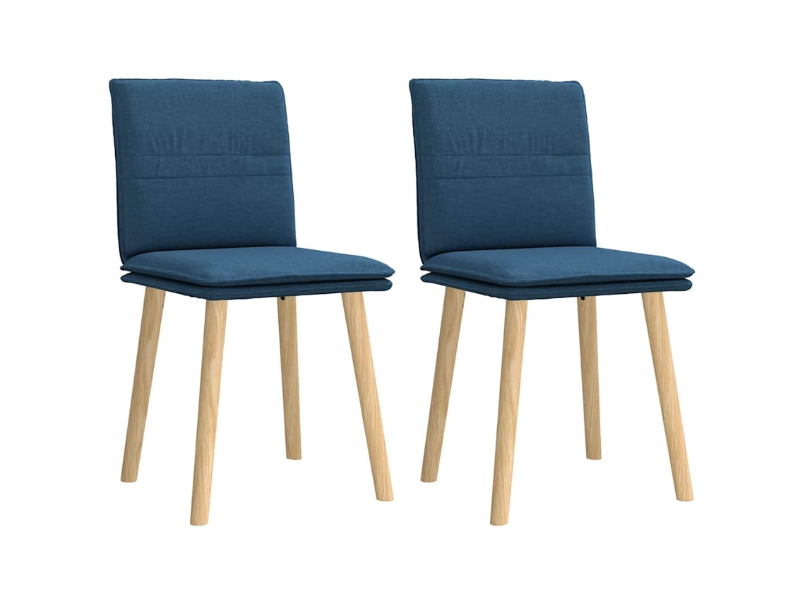 Vidaxl Cadeiras De Jantar 2 Pcs Tecido Azul