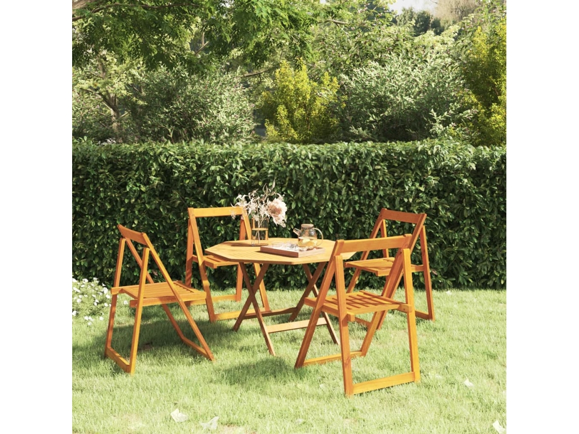 Cadeiras De Jardim Dobrãveis 4 Pcs Madeira Acãcia Maciã§a DKD HOME DECOR