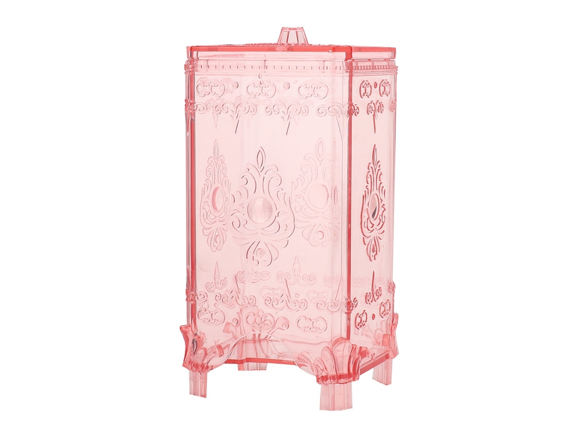 Organizador de cosméticos transparente (almacenamiento de maquillaje, soporte para discos de algodón)