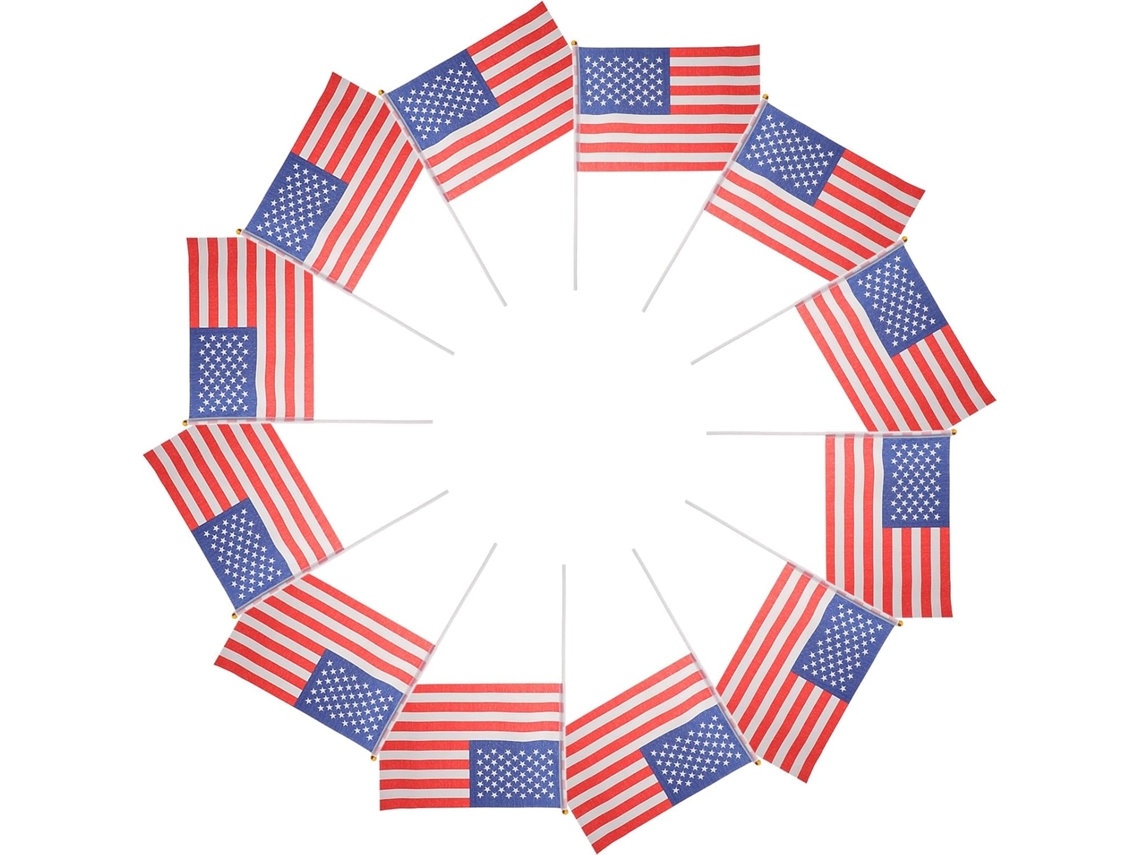 Bandeirinhas Americanas Pequenas, com Cores Vibrantes, Pacote com 20 Unidades, Feitas de Poliéster. Fáceis de CHABERLU