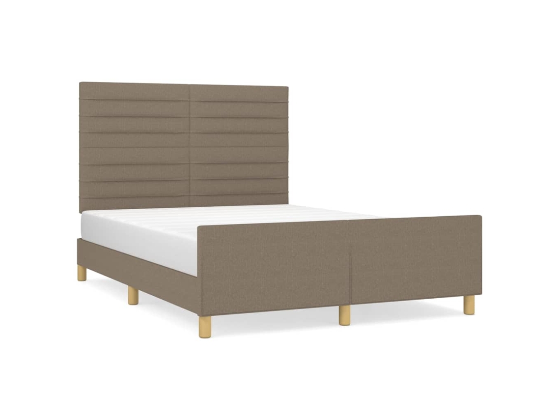 Bed Frame With Headboard, Bed Frames With Headboards Vidaxl Cinzento-acastanhado Tecido (140 X 200 Cm)