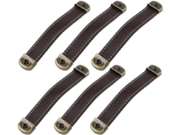 Conjunto De 6 Puxadores Em Couro Sintético, Estilo Moderno E Tradicional, Fáceis De Usar, Em Liga De Zinco, Com