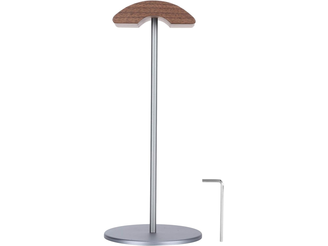 Suporte Para Fones De Ouvido Alta Qualidade, Peça Única, Em Liga De Alumínio E Madeira Nogueira Preta, Ideal Para Casa