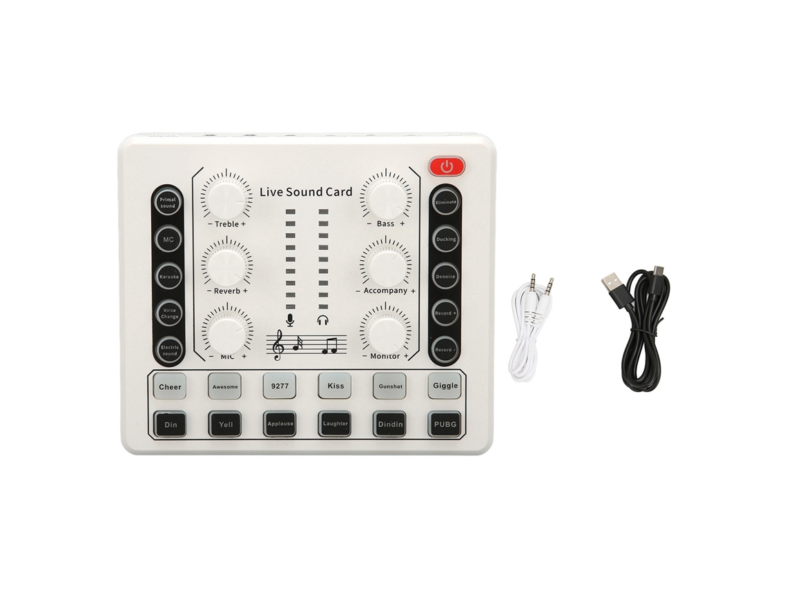 Placa de Som Mali para Live com Efeitos Sonoros e Mudança de Voz Mixer Mini