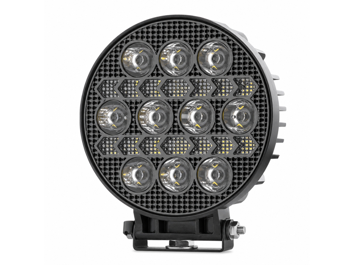 Farol Led Auxiliar Redondo Para Carro E Todo-o-terreno, Luz De Trabalho Com Drl Branco E Amarelo