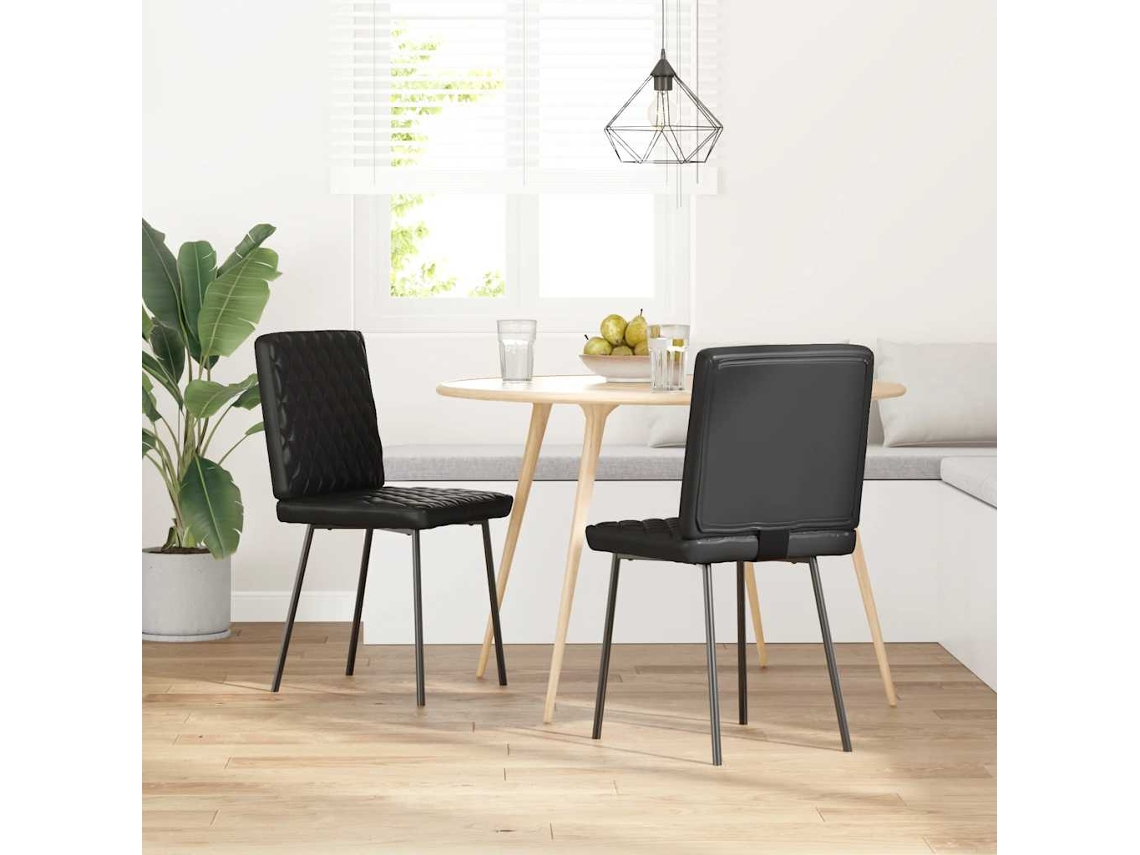 Maison Exclusive - Cadeiras De Jantar 2 Pcs Couro Artificial Preto