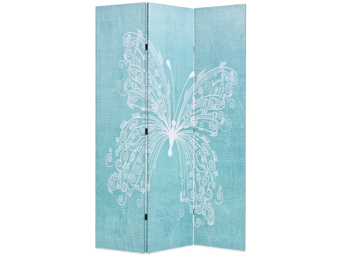 Vidaxl Biombo Dobrável Com Estampa De Borboleta Azul 120x170 Cm