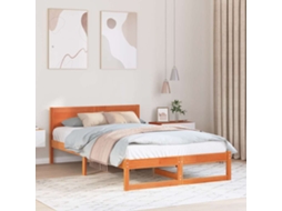 Vidaxl Estrutura da Cama com Cabeceira Marrom Cera 120 X 200 Cm