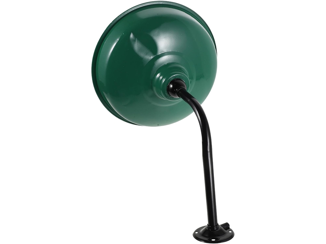 Luminária Pendente Vintage com Haste Curva de 35 Cm em Esmalte Verde Impermeável para Uso Externo, Ideal para Terraços. SFUSHOS
