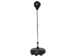 Saco De Boxe De Pé Com Altura Ajustável De 4 Níveis Base Preenchida Luvas E Inflador Ø45x133-151 Cm Preto