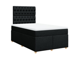 Vidaxl Cama Com Molas/colchão 120x200 Cm Tecido Preto