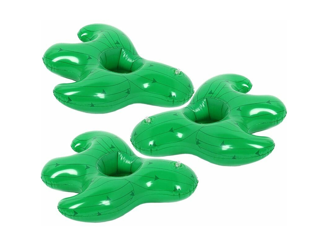 Conjunto De 3 Porta-copos Infláveis ​​para Piscina, Estilo Cacto, Para Uso No Verão.