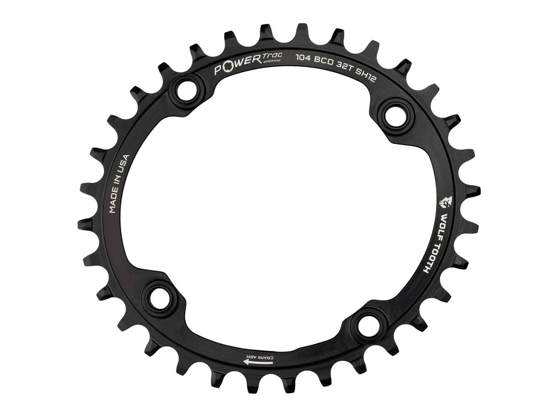Prato Oval Shimano 12S 104 Bcd Preto 32Twolf Tooth