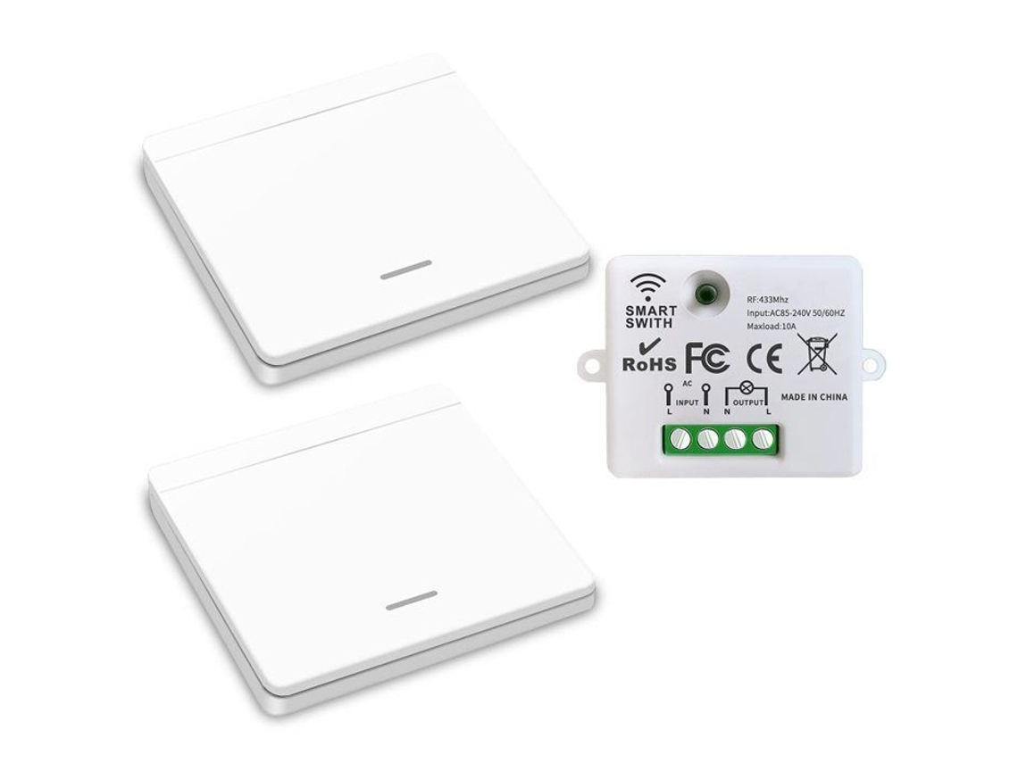 Interruptor De Luz Sem Fio, Interruptor De Segurança Rf E Controlador Receptor 10a
