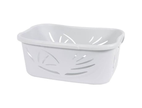 Cesto De Roupas Ergonômico Eda Plastic Flora 37 L Branco Limão 59 X 39 X 24 Cm Eda Plastique