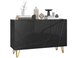 Armário Microondas 2 Armários Gaveta MDF Madeira Branca 90x30x94cm ZENCORE SERVICES