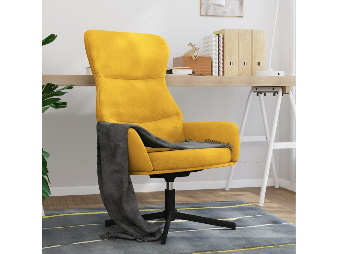 Vidaxl Cadeira De Descanso Veludo Amarelo Mostarda