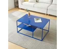 Mesa de Centro Solund Retangular em Aço 45X90X60 Cm Azul Marinho [EN.CASA]