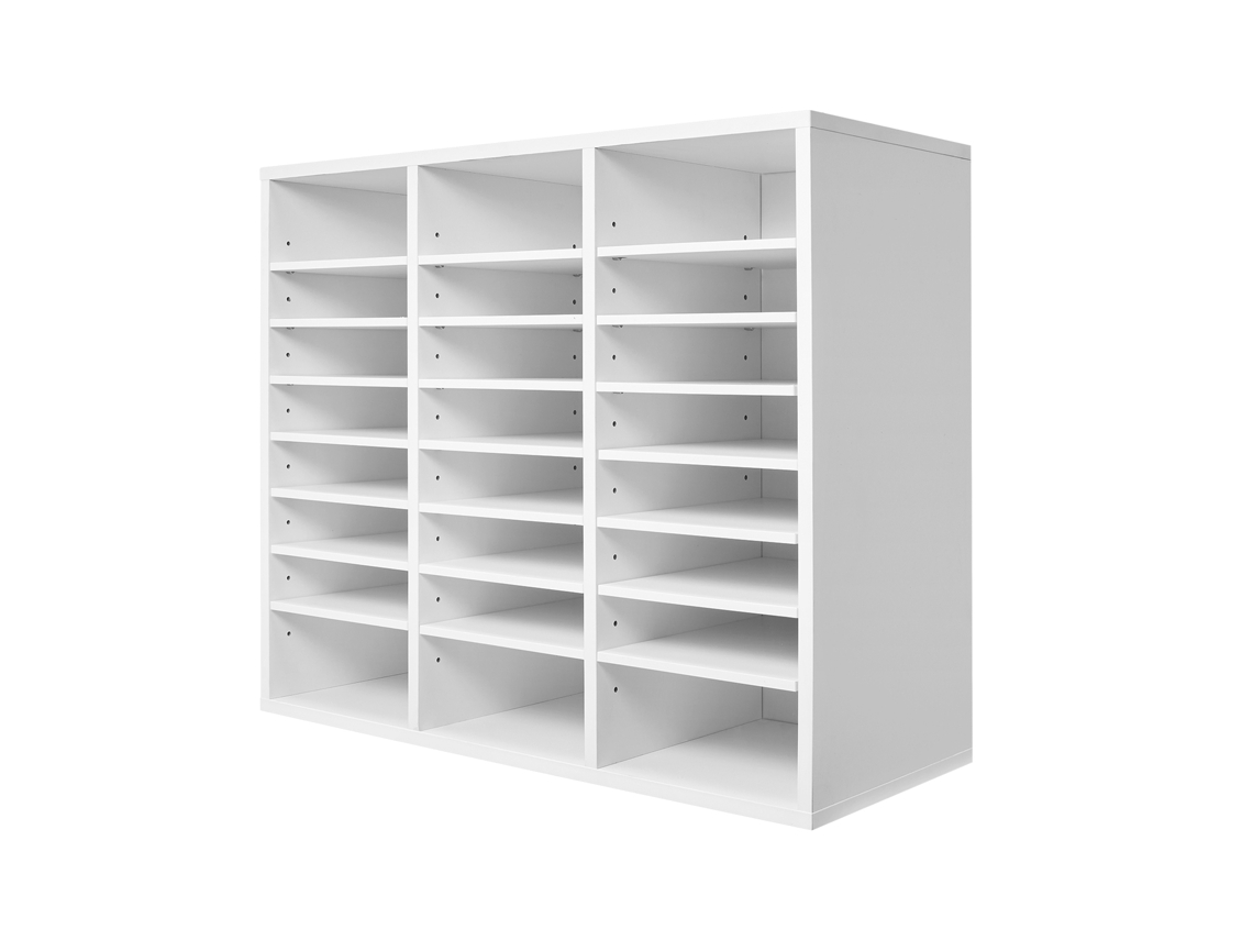 Organizador de Literatura 737 X 305 620 Mm, Classificador Madeira Escritório 24 Compartimentos com Prateleiras Ajustáveis, para Armazenamento