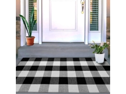 Tapete de Xadrez, Preto e Branco, 60x130cm S/MARCA