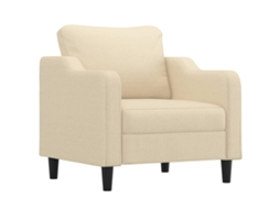 3 Pcs Conjunto de Sofás com Almofadões Tecido Cor Creme SYFAX