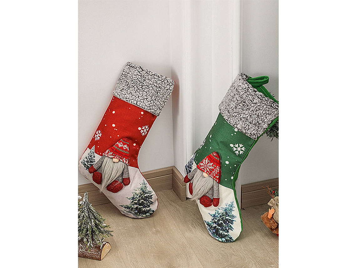 Decoração De Natal Laxiscreed Com Sacos De Meias, Ornamentos E Pai Natal Para A Sua Festa Natalícia