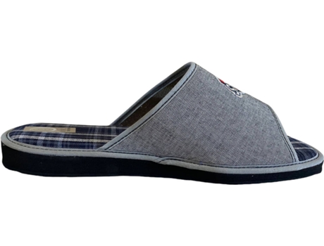 Pantufas AMOROS Cuadros Têxtil Homem (40 - Cinzento)