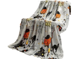 Manta de Halloween Pelúcia Super Macia Syjym com Chapéu Bruxa e Teia Aranha Decorações, Macio, Quente, Ideal