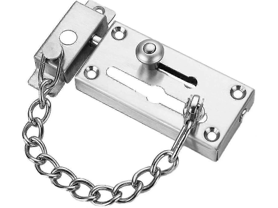 1 Peça De Corrente Segurança Para Porta Em Aço Inoxidável, Prateada, Com Trava Deslizante Sólida Antifurto Casa, Hotel, Proteção Confiável A