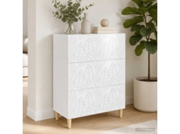 Vidaxl Gabinete De Gavetas Branco Brilhante 66 X 34,5 X 90 Cm