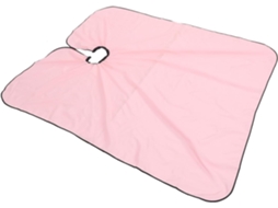 Capa para cabelo em tafetá de nylon rosa, leve e de secagem rápida, ideal para cortes de cabelo.