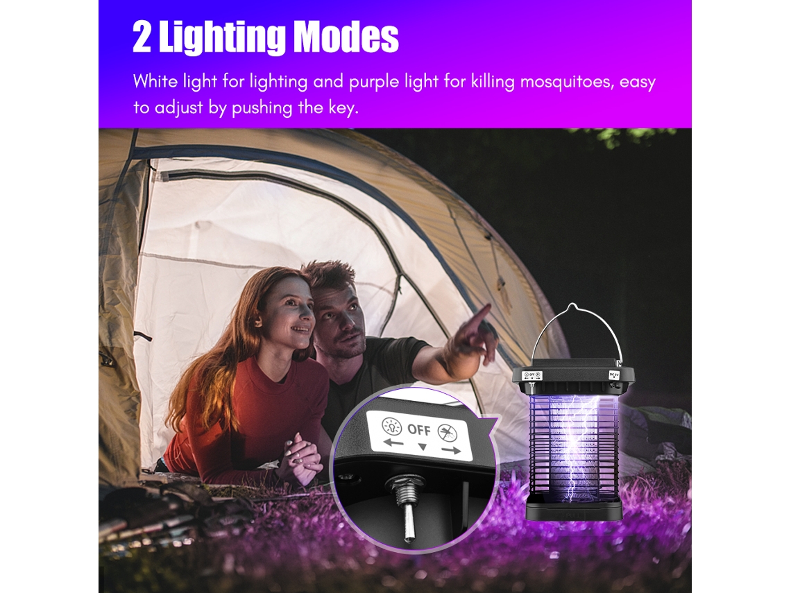 Zancudo Zapper Solar Exterior De Alta Potencia Eléctrico Trampa De Insectos Mosquitos Vuela Ip65 Impermeable Con Luz Led Para Jardín Patio Camping