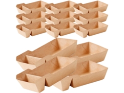 Caixas De Papel Kraft Abaodam Para Lanches, 40 Unidades, Dobráveis E Com Abertura, Recipientes Descartáveis Para Festas