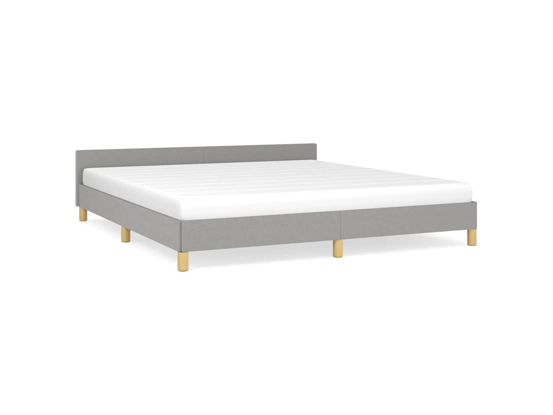 Bed Frame With Headboard, Bed Frames With Headboard Vidaxl Cinzeto Tecido (180 X 200 Cm)