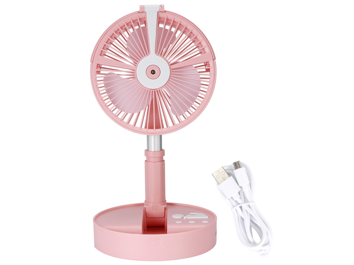 Ventilador Portátil Usb Plegable Con Humidificador Y Luz Nocturna