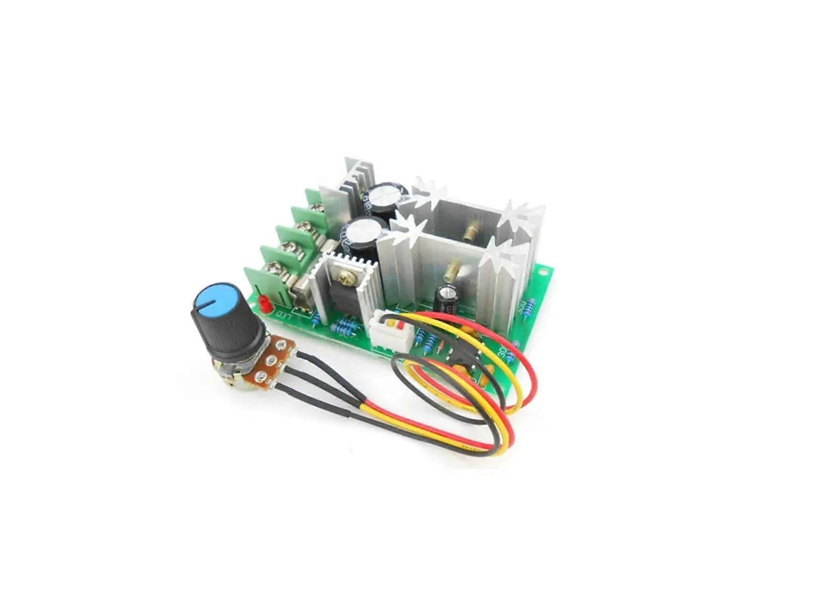 Controlador de velocidade para motor CC 12V 24V 36V 48V 20A, módulo de acionamento com velocidade ajustável e controle de partida suave.