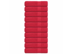 Vidaxl Toalhas De Banho Frogn 10 Pcs 70x140 Cm 360 G/m² Vermelho