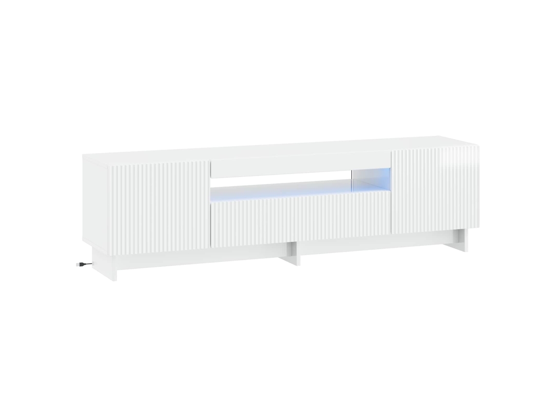 Vidaxl Gabinete De Tv Led Branco Brilhante Derivados De Madeira