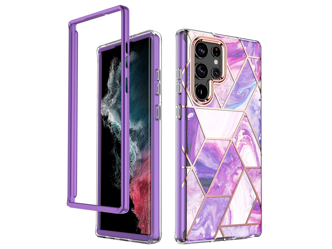 Capa de celular com proteção de tela e proteção de impacto para Samsung S22 Ultra EOOCOO