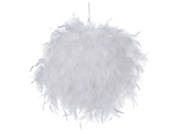 Lámpara Colgante Beliani Drava De Plumas De Pato Blanco 40x40x154