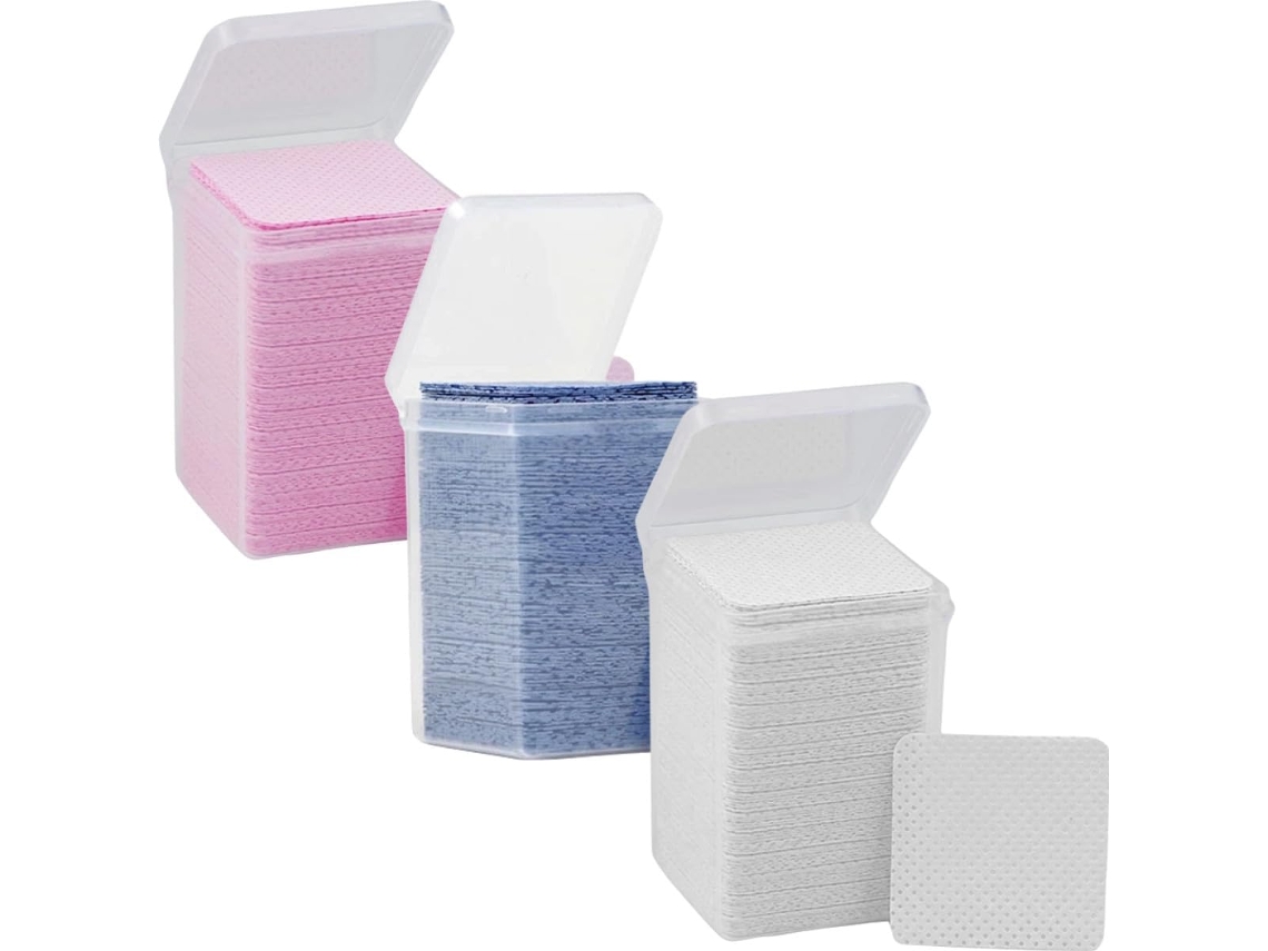 Lenços de algodão para remover maquiagem da cola Cilios, pacote com 3 unidades.