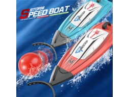 Barco Rc Mini Azulhc 804 2.4g Alta Velocidade Led Palmeira À Prova D'água Motor Duplo Piscina Brinquedo MDUG