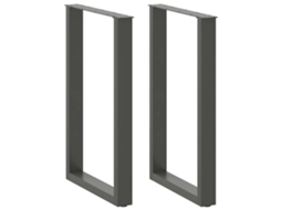 Vidaxl Pés Para Mesa De Bar Em Formato De U 2 Peças Antracite 60x(90-91) Cm Aço